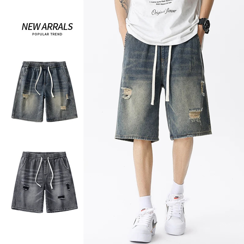 Streetwear Brand Shorts - Sommer Dünne Denim Shorts männer Retro