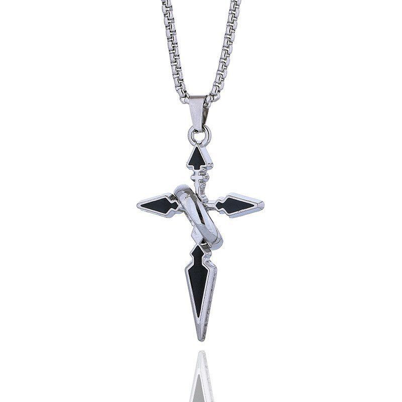 Streetwear Brand Rings - Trendy Marke Kreuz Anhänger Halskette mit