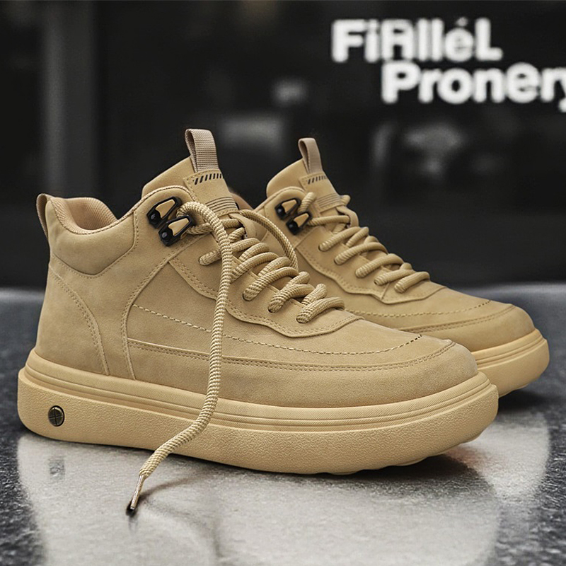 Streetwear Zipper - Herren-Oxford-Stiefel, lässige High-Top-Sneaker, bequeme Wanderschuhe, stilvolle
