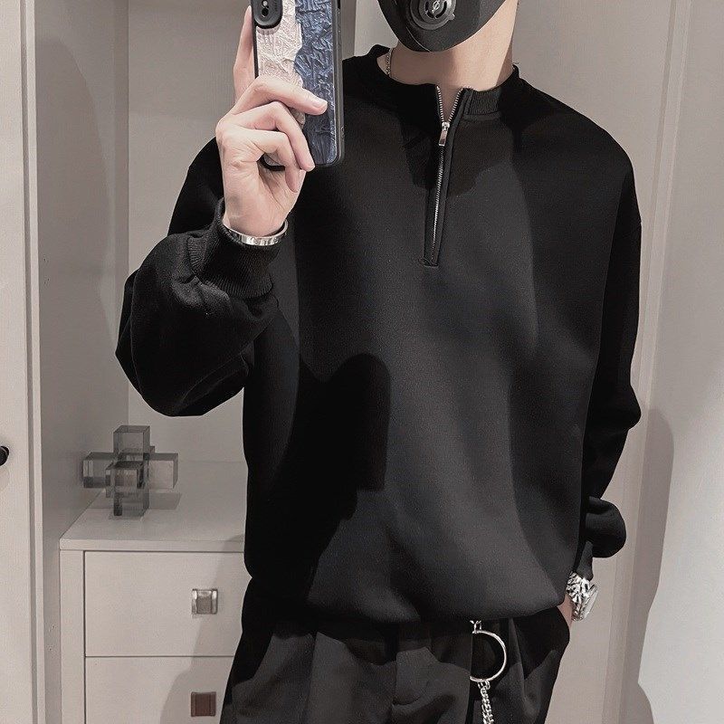 Streetwear Brand Aesthetic - Herren Frühling Herbst Stehkragen Halb-Reißverschluss Hoodie