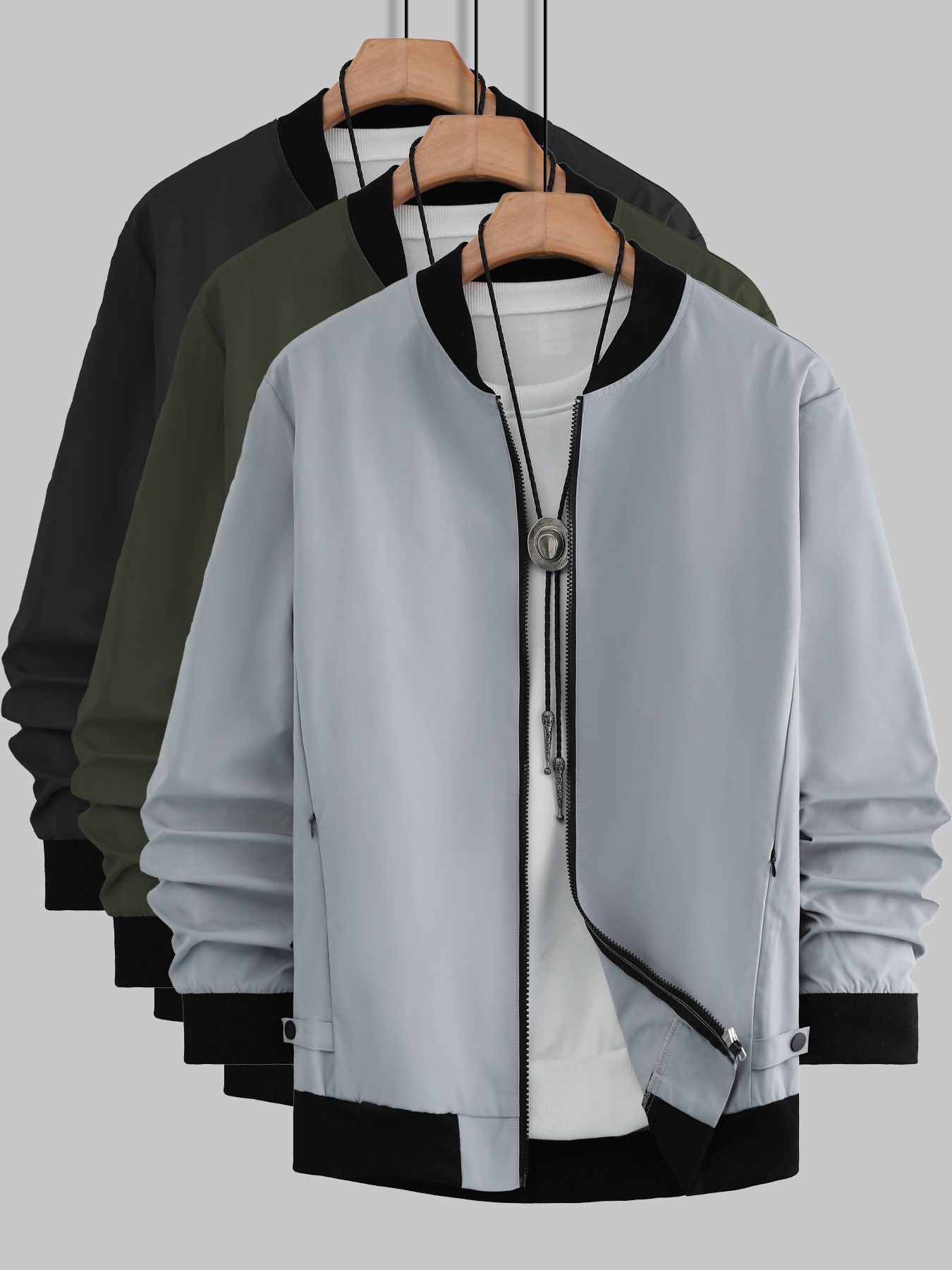 Streetwear Zipper - Herren-Baseballjacke mit Reißverschluss, trendiges, passendes Outfit,