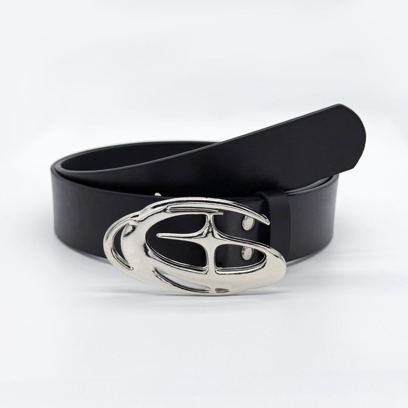 Off White Belt - Y2K Punk Gothic Taillengürtel, Feine Hohlgravur