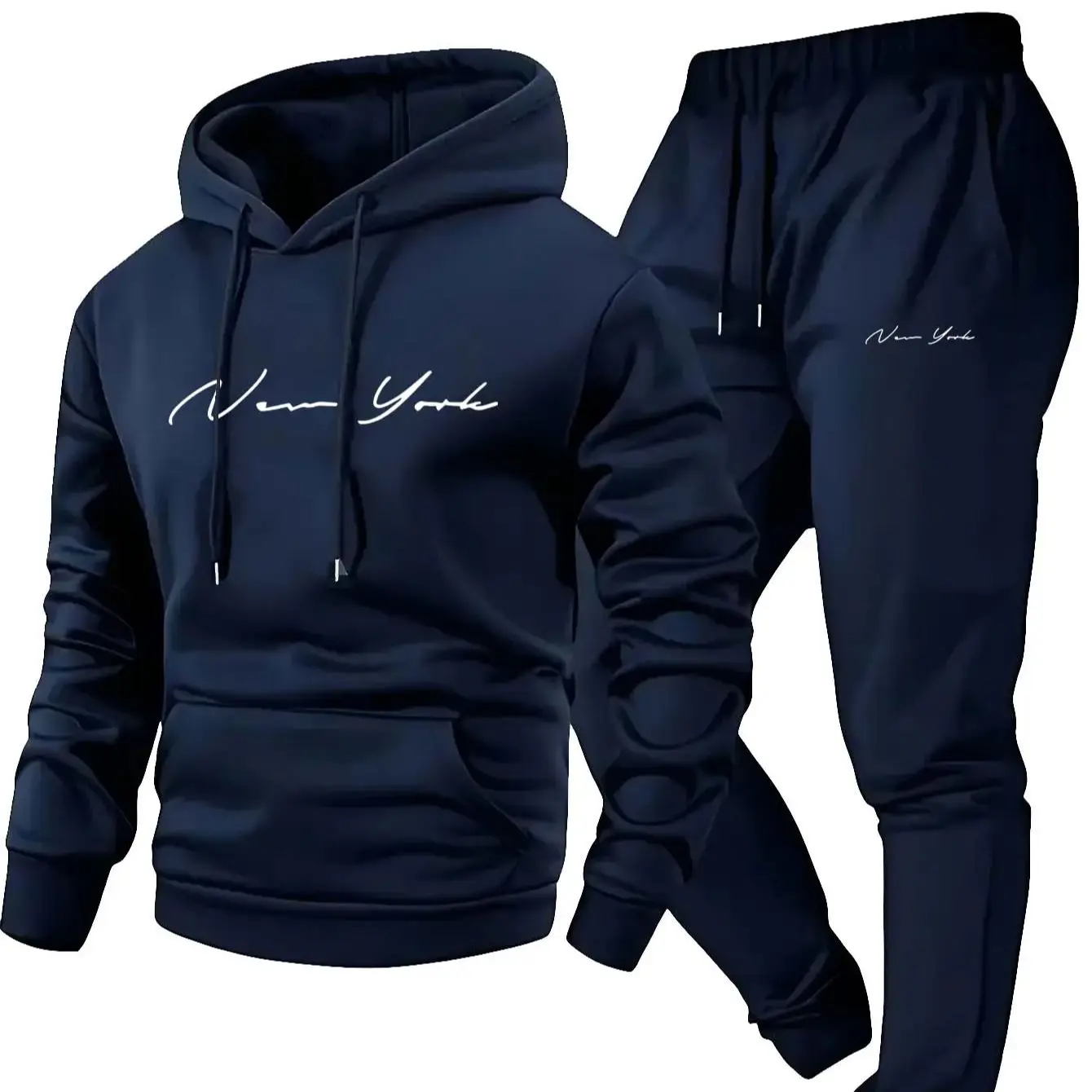Streetwear Zipper - Herren Weicher Kapuzenpullover und Jogginghose Set
