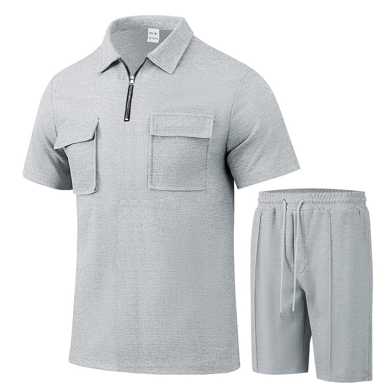 Streetwear Zipper - Sommer Herren Sport-Poloanzug Kurzarm Stylischer Reißverschluss-Poloshirt