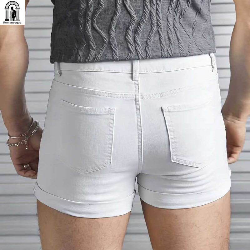 Herren Sexy Slim Fit Weiße Den – Streetwear Brand Shorts Bewertung und Preis