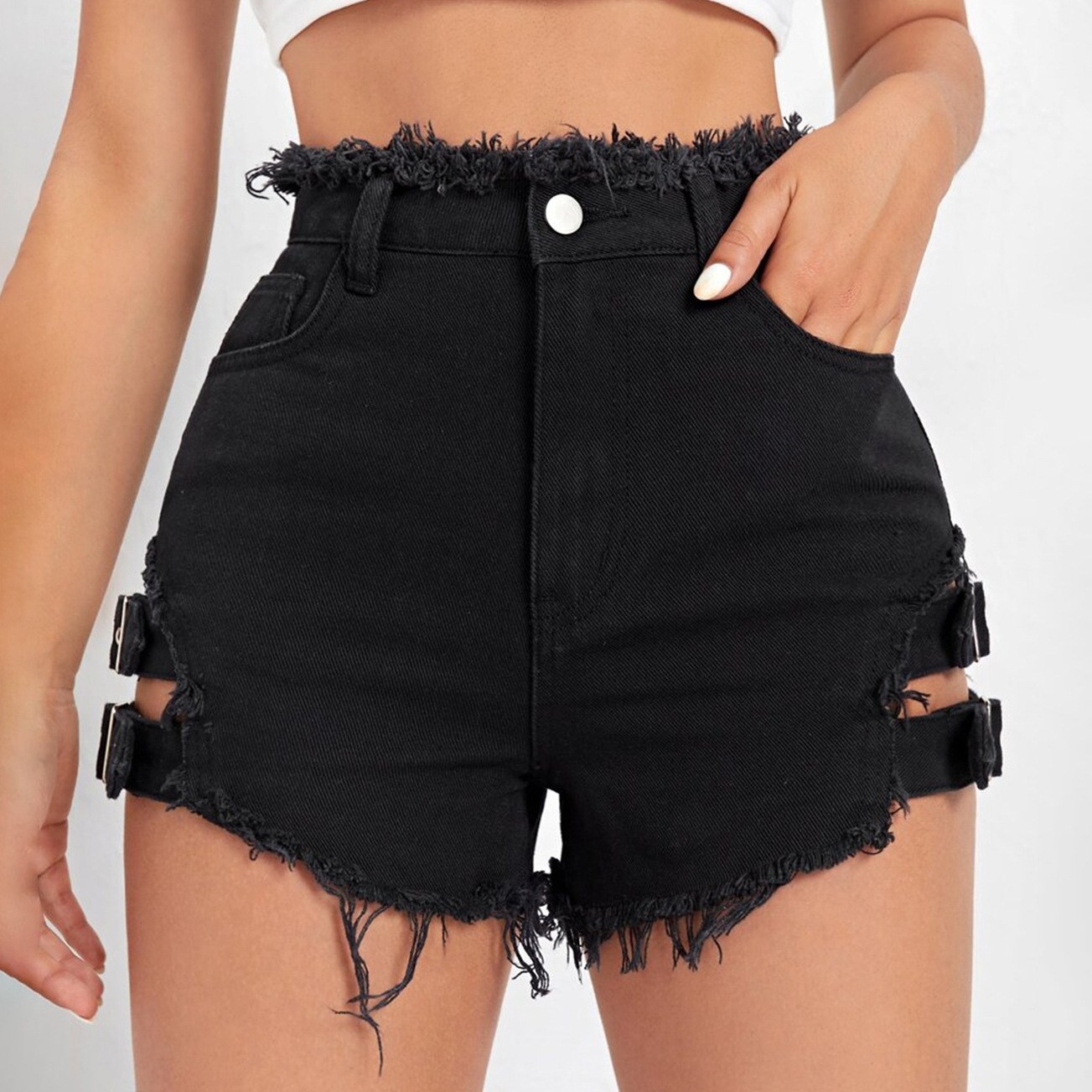 Damen High-Waist Denim-Shorts  – Streetwear Brand Shorts Bewertung und Preis