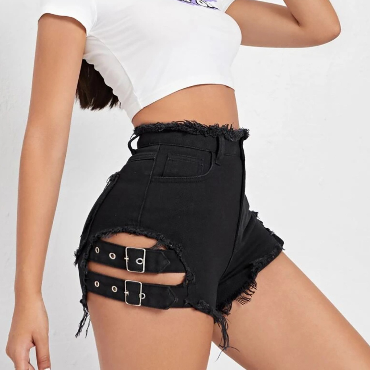 Damen High-Waist Denim-Shorts  – Streetwear Brand Shorts Bewertung und Preis
