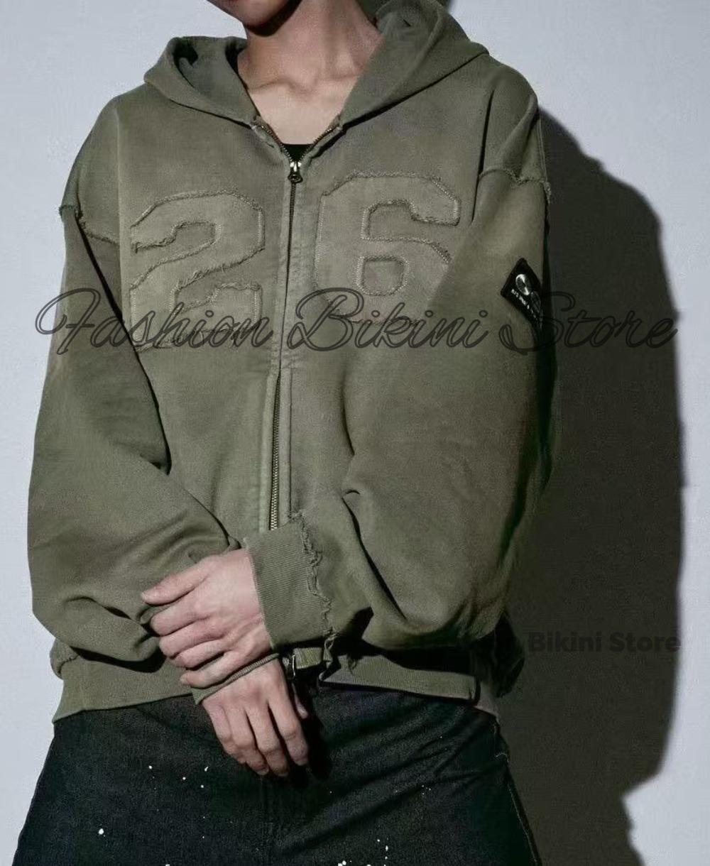NEUER gewaschener grauer Retro – Streetwear Zipper Bewertung und Preis