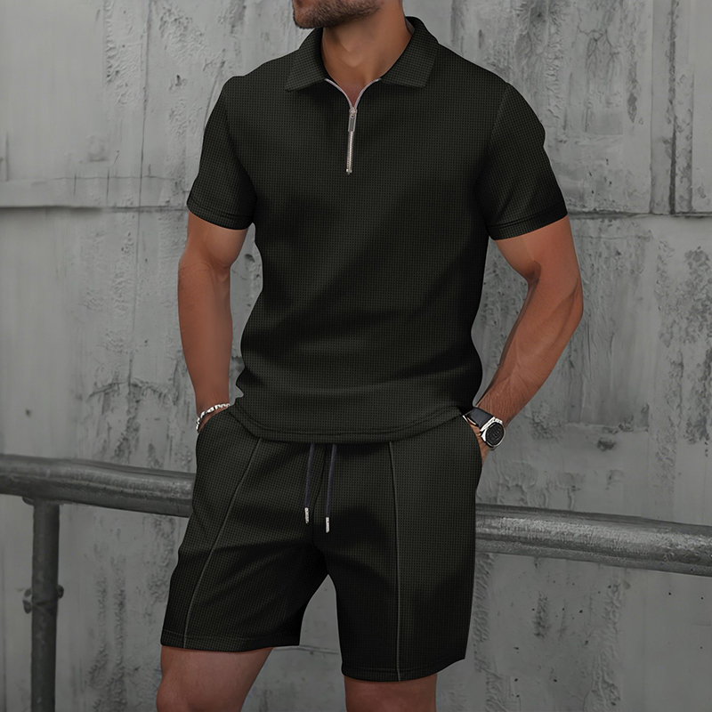 Sommer Herren Sport-Poloanzug  – Streetwear Zipper Bewertung und Preis