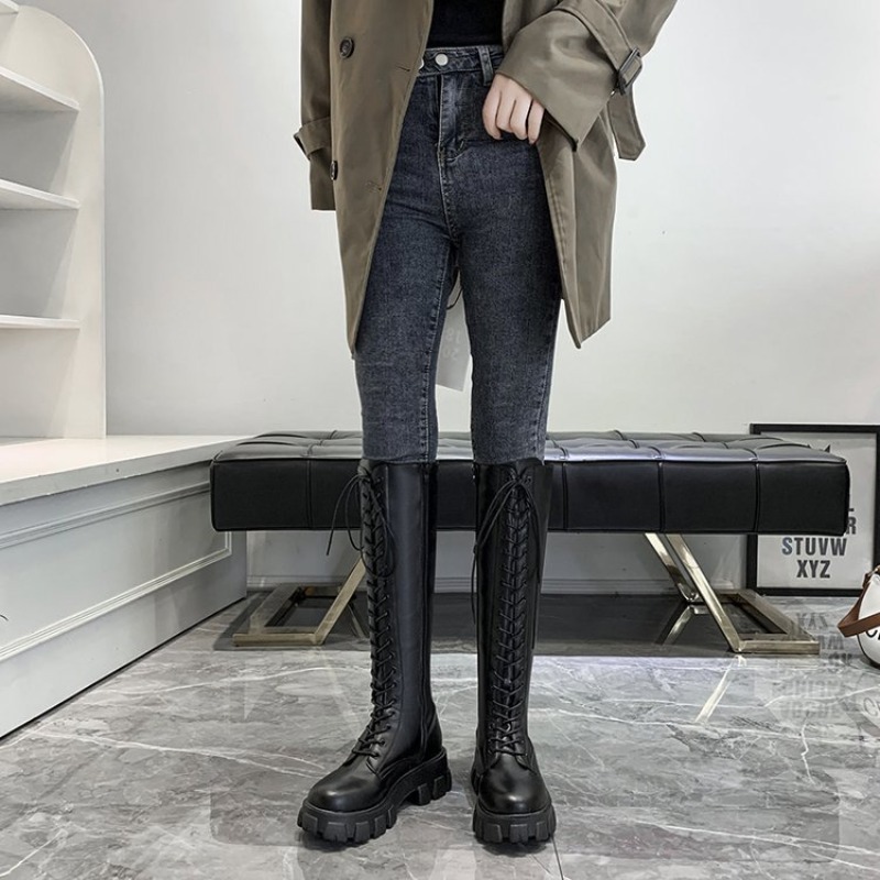 Damen-Kniehohe Stiefel mit Sch – Streetwear Zipper Bewertung und Preis